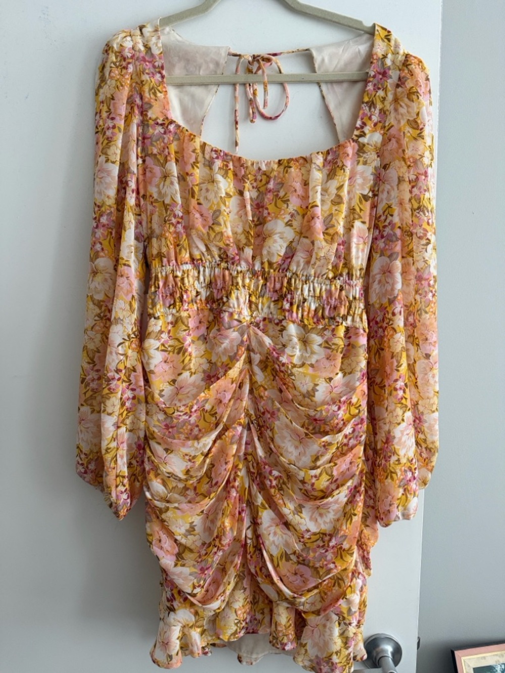 ASTR The Label - Smocked Pink and Peach Floral Mini Dress